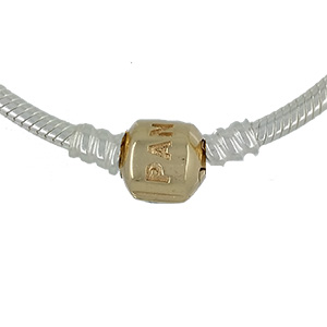 (RETIRED) DANISH Sterling Silver Necklace with 14ct Gold Clasp - Click Image to Close