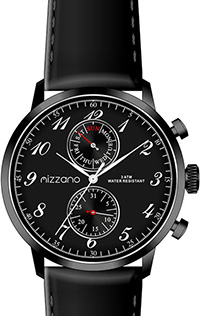 Mizzano Mens 30m Black Multifunction Watch Black Strap