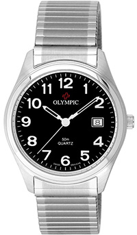 Olympic Gents Steel Classic Watch Black Dial