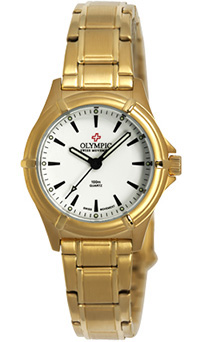 Olympic Ladies Gold Plated Work Watch White Dial