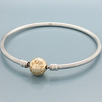 DANISH Silver Bangle with 14ct Gold Signature Clasp