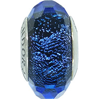 DANISH Iridescent Blue Faceted Murano Glass Charm