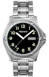 Mizzano Mens Workmens Watch 100m Black Dial St/Steel Band