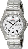 Olympic Mens Work Watch White Dial Numbers and Expanding Band Olympic Mens Work Watch White Dial Numbers and Expanding Band