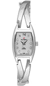 Olympic Ladies Silver Watch with Cross Over Bracelet