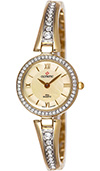 Olympic Ladies Gold Plated Stone Set Watch Gold Dial