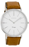 OOZOO 44mm silver case / silver on white / cognac (tan) OOZOO 44mm silver case / silver on white / cognac (tan)