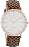 OOZOO 40mm rose gold case / rose gold on white / grey-brown liz OOZOO 40mm rose gold case / rose gold on white / grey-brown liz