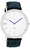 OOZOO 44mm silver case / silver with blue hands on white / denim OOZOO 44mm silver case / silver with blue hands on white / denim
