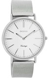 OOZOO 36mm silver case / silver on white / silver mesh OOZOO 36mm silver case / silver on white / silver mesh
