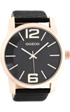 OOZOO 48mm matt rose gold case / rose gold on black / black OOZOO 48mm matt rose gold case / rose gold on black / black