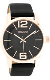 OOZOO 43mm rose gold case / rose gold on black / black