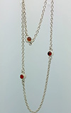 (RETIRED) PANDORA Silver Necklace Garnet Carnelian Orange MoonS (RETIRED) PANDORA Silver Necklace Garnet Carnelian Orange MoonS