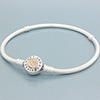 PANDORA Silver Bracelet with Two Tone Signature Clasp PANDORA Silver Bracelet with Two Tone Signature Clasp