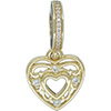 PANDORA 14ct Gold Romantic Heart Hanging Charm PANDORA 14ct Gold Romantic Heart Hanging Charm