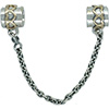 PANDORA Silver Security Chain with 14ct Gold PANDORA Silver Security Chain with 14ct Gold