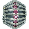 (RETIRED) DANISH Silver Bead with Facet of Salmon CZ (RETIRED) DANISH Silver Bead with Facet of Salmon CZ