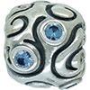 (RETIRED) Oversize Silver Bead with Synthetic Spinel (RETIRED) Oversize Silver Bead with Synthetic Spinel