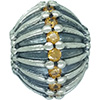 (RETIRED) Oversize Silver Bead with Honey Cubic Zirconia