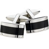 Spartan Stainless Steel Onyx Rectangular Cufflinks