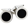 Spartan Stainless Steel Onyx Round Cufflinks